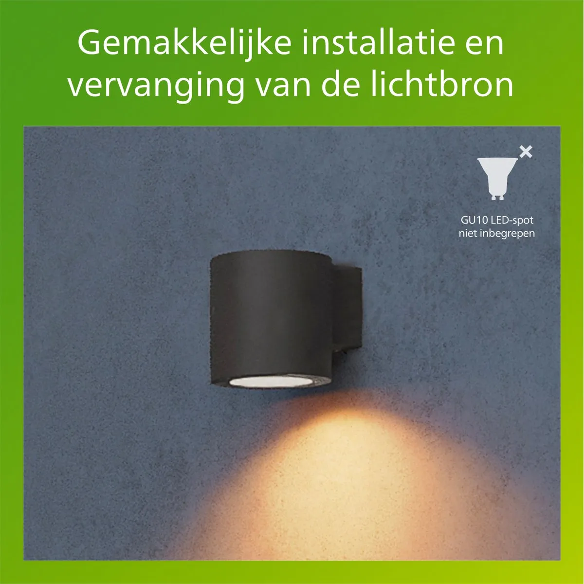Philips Fylx Wandlamp GU10 IP44 - Zwart