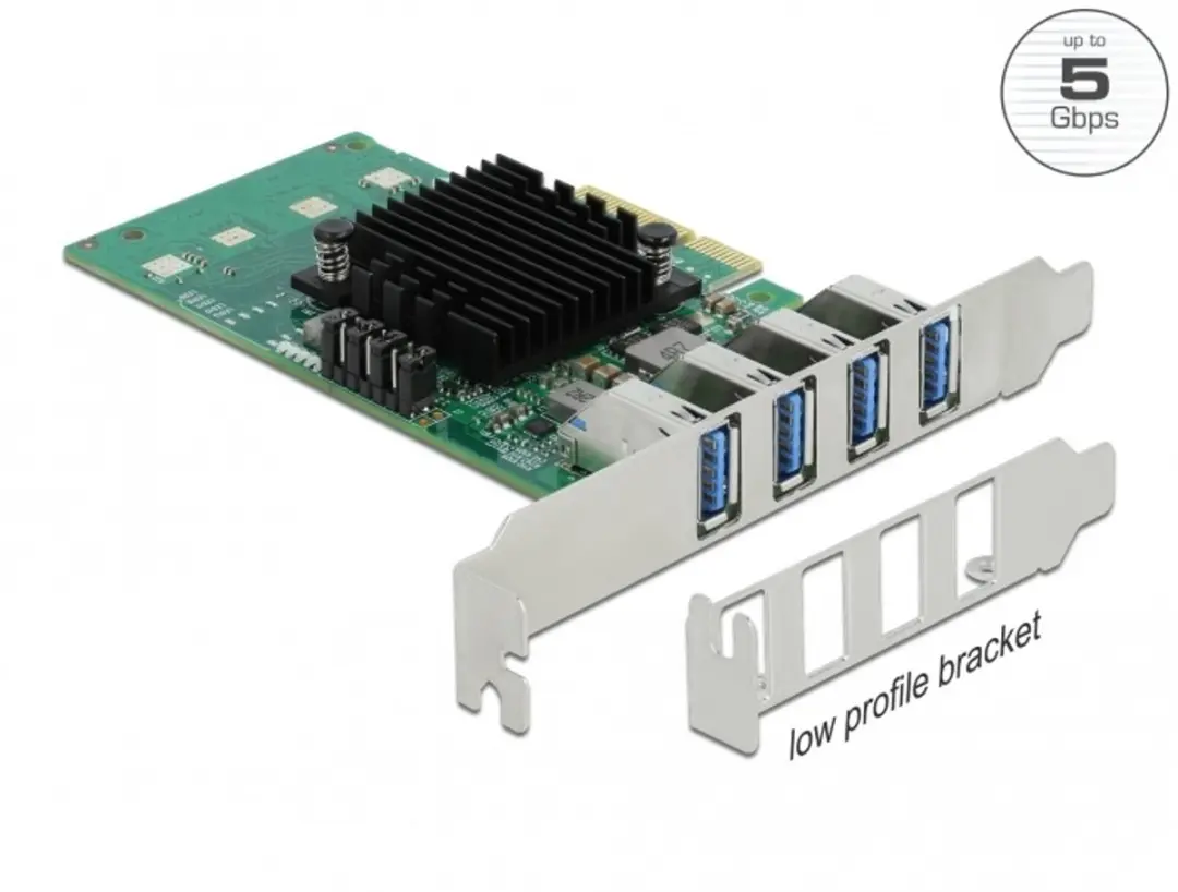 Delock PCI Express x4 Card to 4 x external USB 3.0 Quad Channel