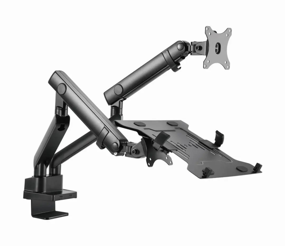 Gembird MA-DA3-02 Verstelbare Monitorarm met Laptophouder - Zwart - afbeelding 6 van 6