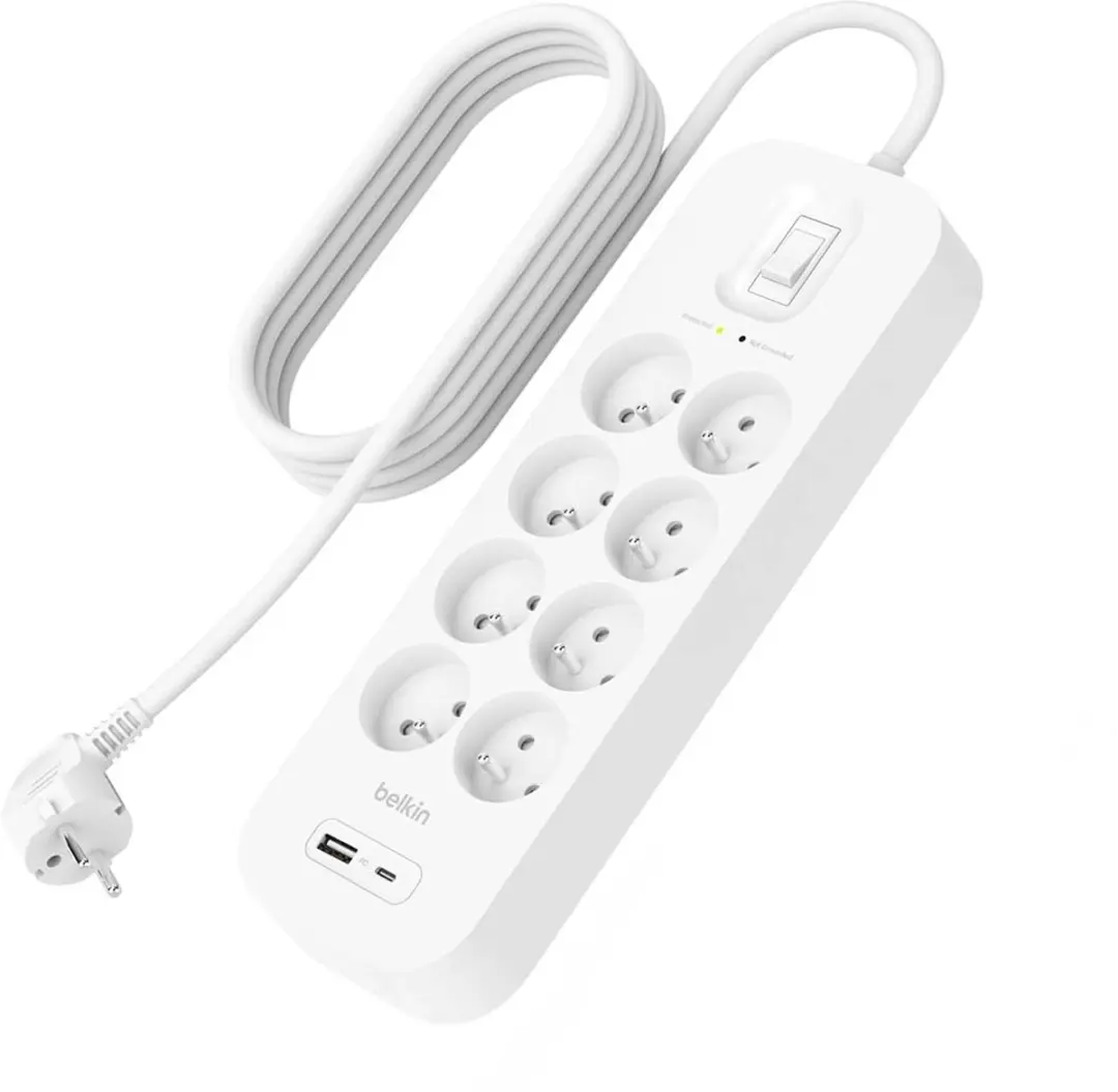 Belkin SRB003CA2M Overspanningsbeveiliging 8 stopcontacten - afbeelding 2 van 6