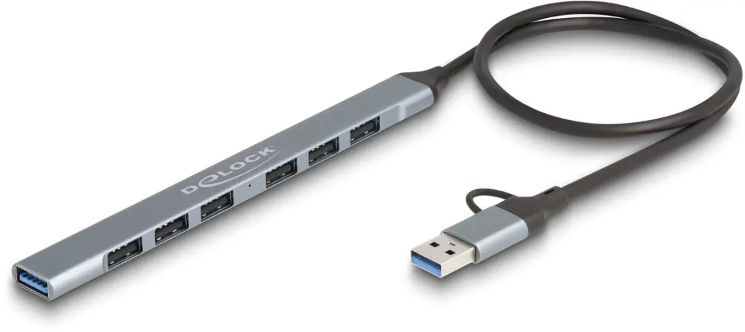 Delock 7-Ports USB Hub - USB 5Gbps + 6x USB 2.0 - afbeelding 4 van 5