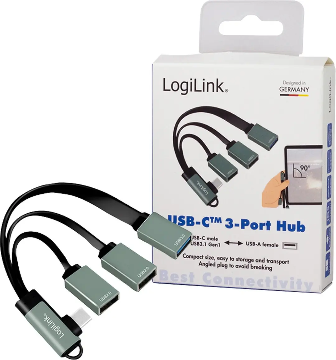 Logilink UA0361 USB-hub 3 Poorten - USB 3.1 Gen1 5Gbps - Zilver - afbeelding 5 van 6