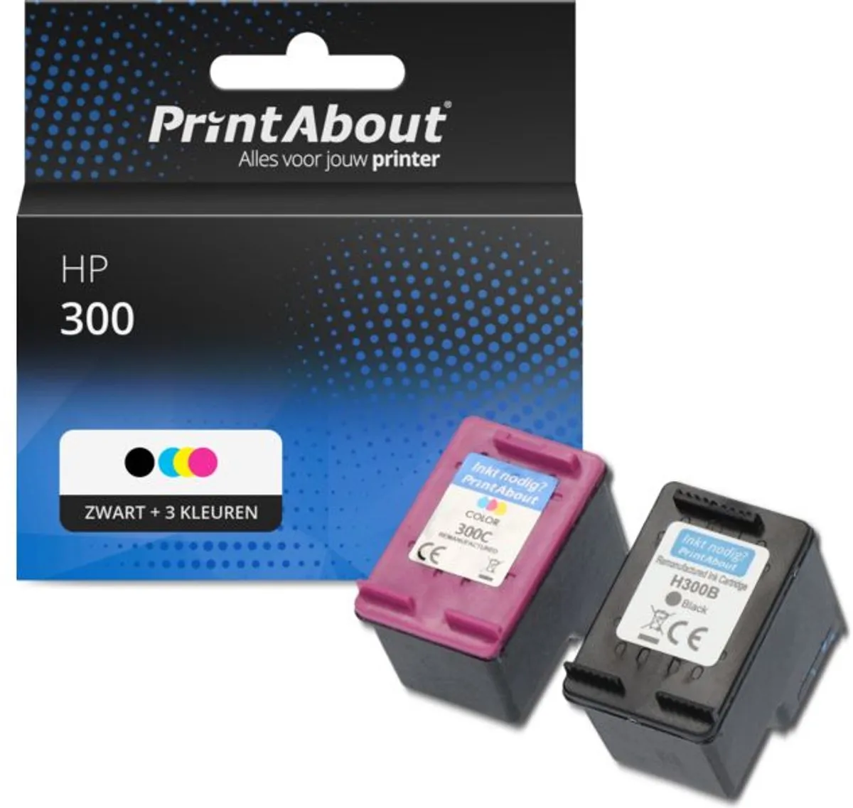 PrintAbout Inktcartridge CN637EE Multipack - Zwart + 3 Kleuren - 2.050 Pagina's