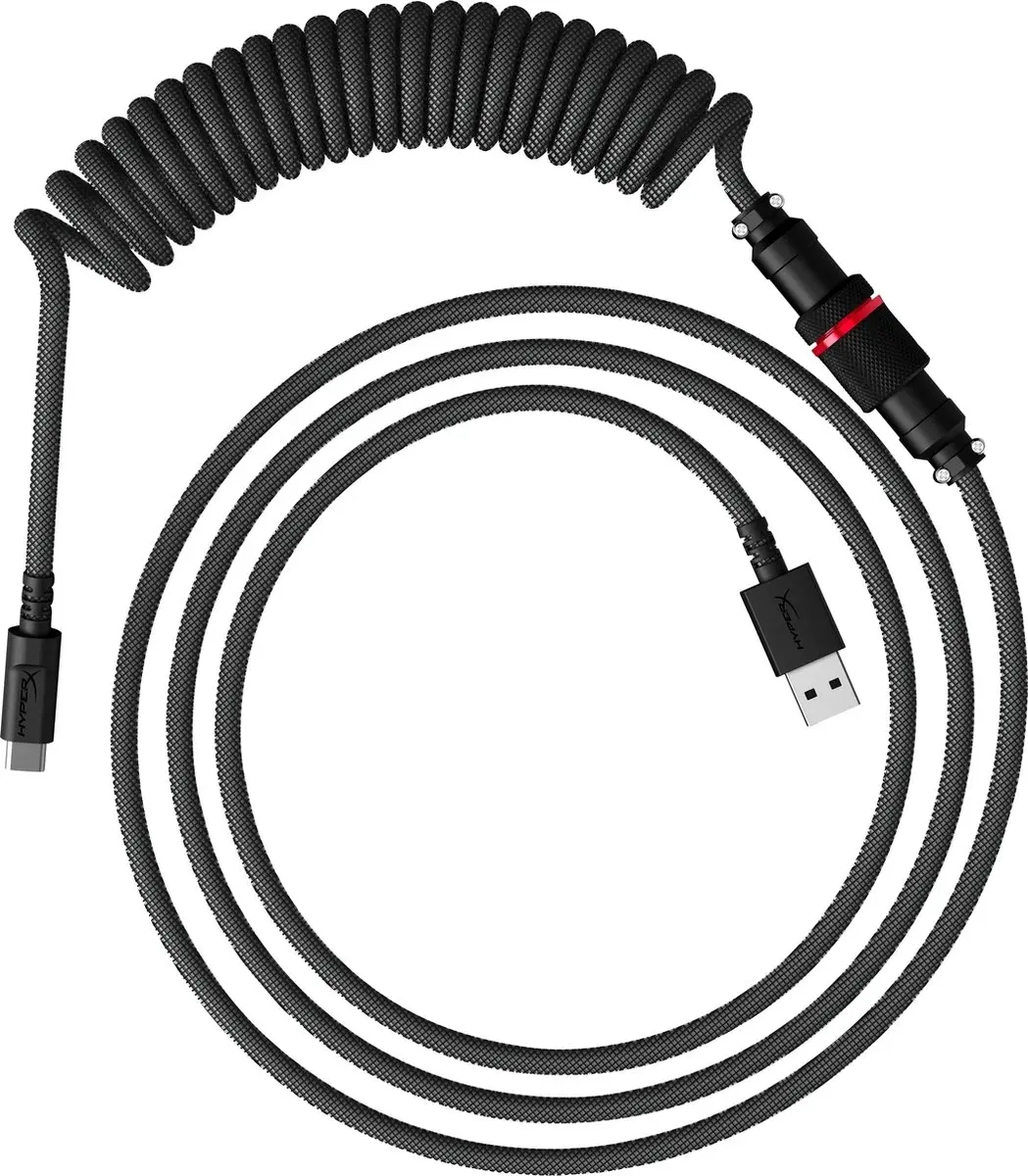 HyperX USB-C Kabel Spiraal Grijs/Zwart