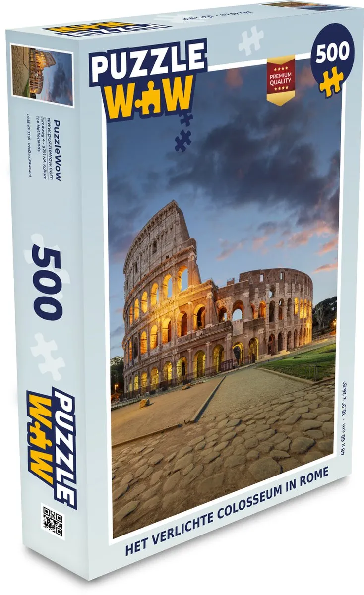 PuzzleWow Rome - Colosseum Legpuzzel 500 Stuks - Multicolor