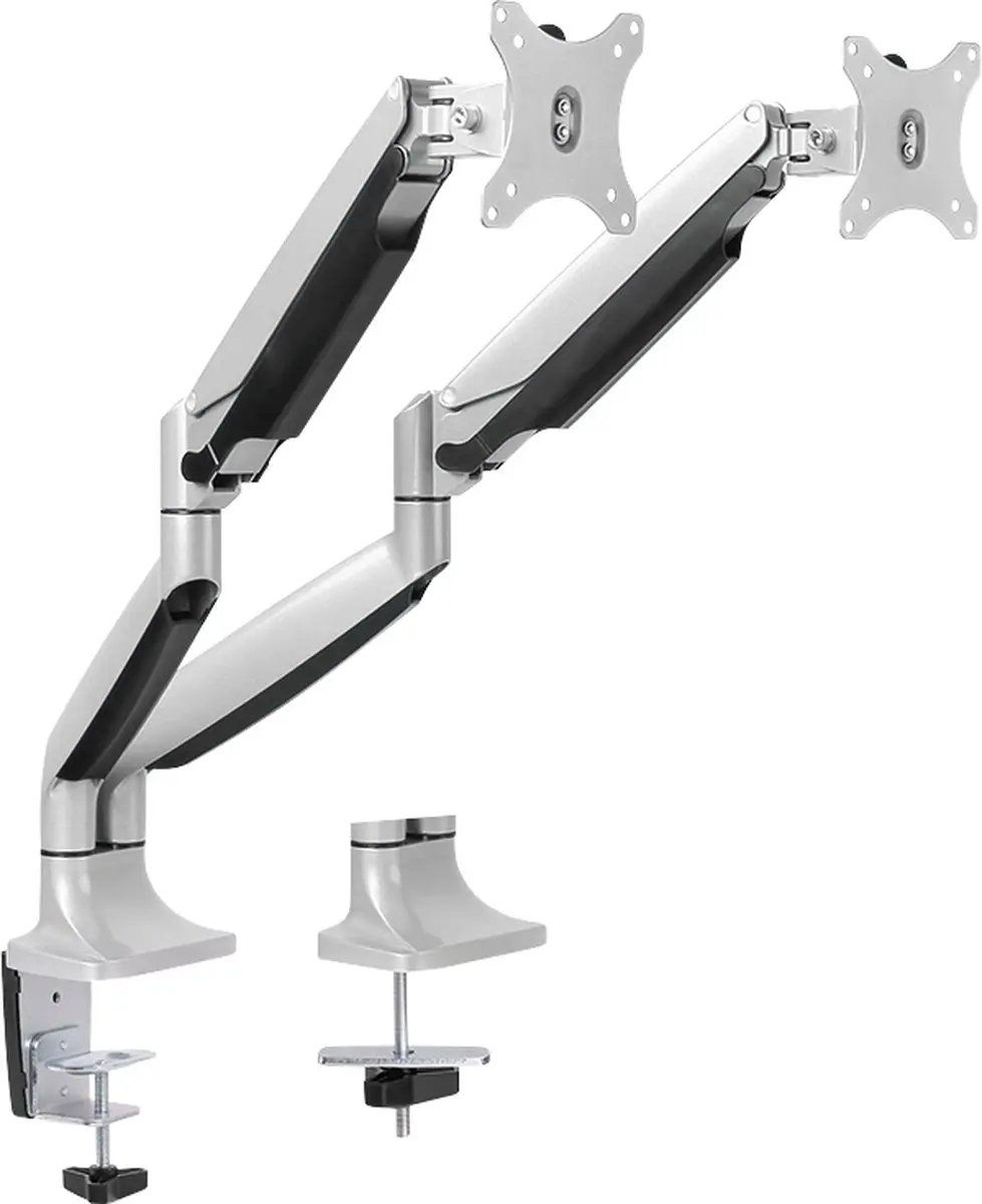 Logilink BP0043 Dubbele Monitorsteun 32" - VESA 100x100 - Aluminium Transparant - afbeelding 2 van 6
