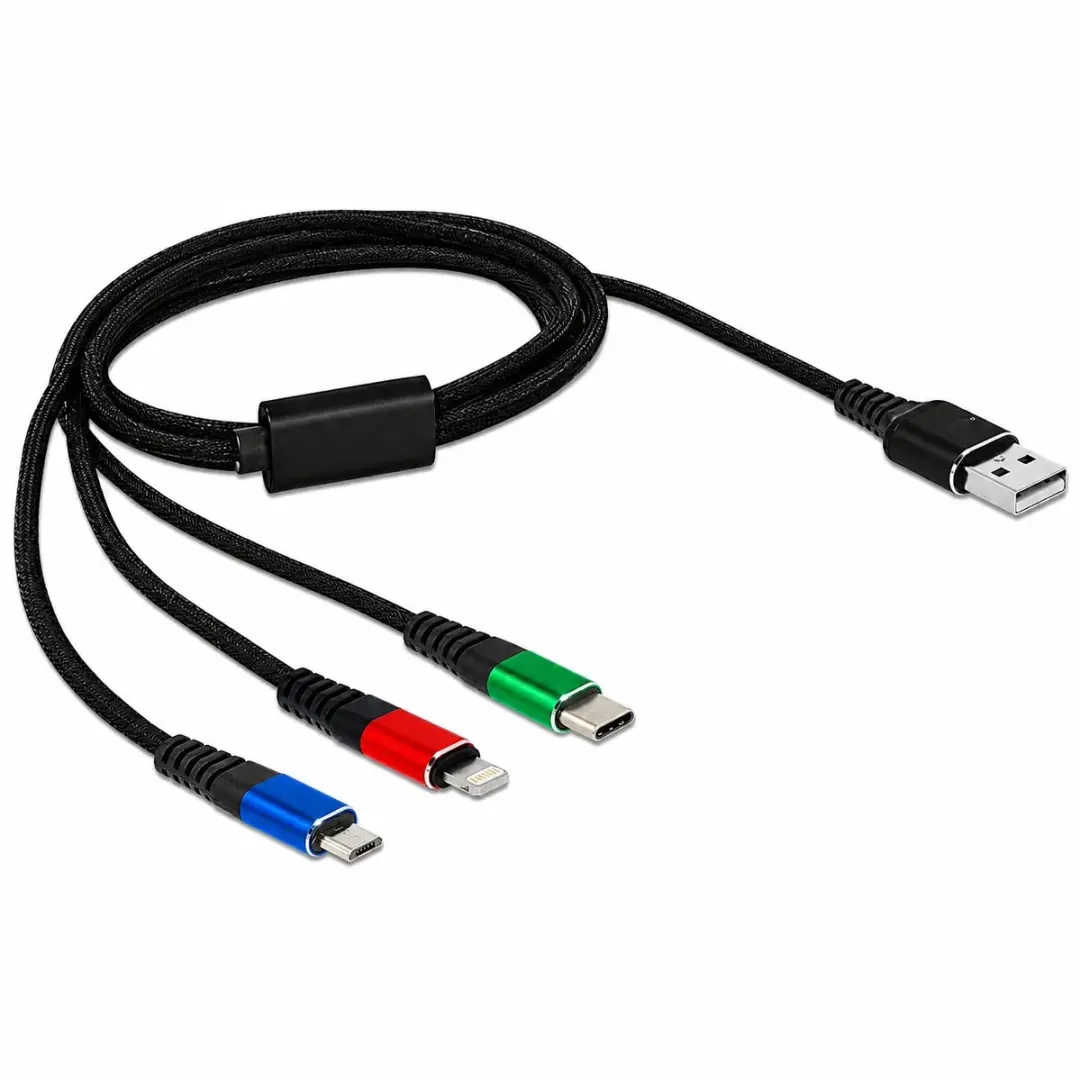 Delock USB 3-in-1 Oplaadkabel 1m