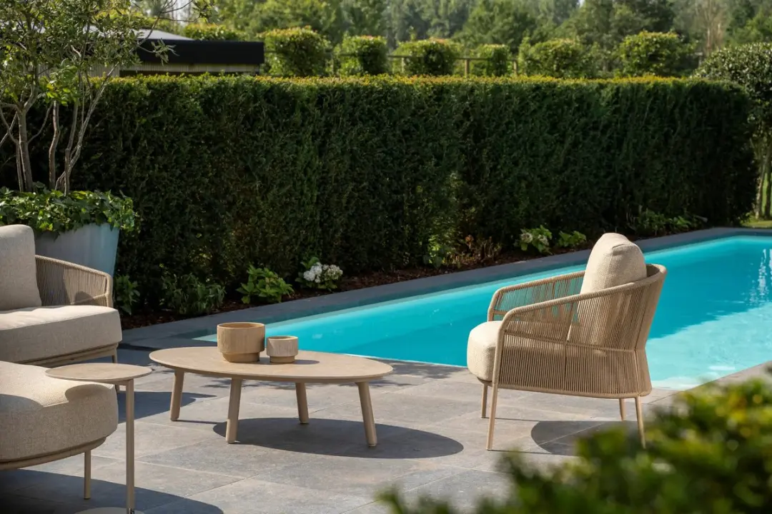 4 Seasons Outdoor Calma Loungebank met Salute Tafel - 120x65cm - Latte - afbeelding 5 van 6