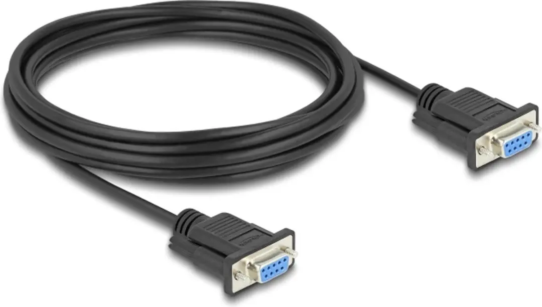 Delock RS-232 D-Sub9 Kabel 5m - Vrouw-Vrouw - Zwart - afbeelding 3 van 3