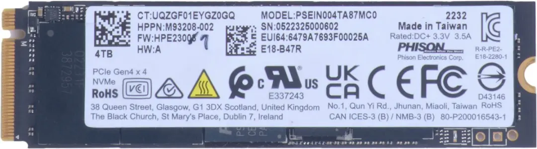 HP 4 TB PCIe-4x4 SSD