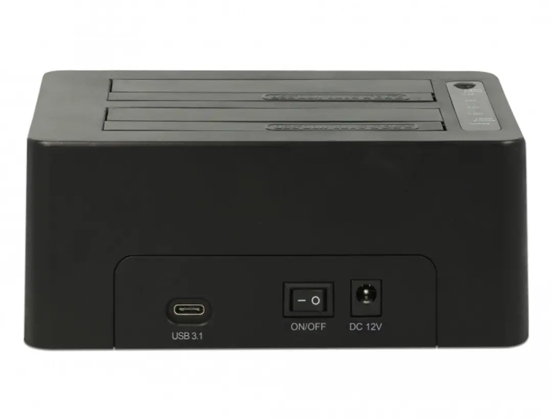 Delock USB-C 3.1 Docking Station 63957 - 2x SATA HDD/SSD - Clonefunctie - Zwart - afbeelding 4 van 6