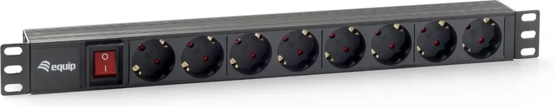 Equip 333283 PDU 1U 8 AC-uitgangen Zwart