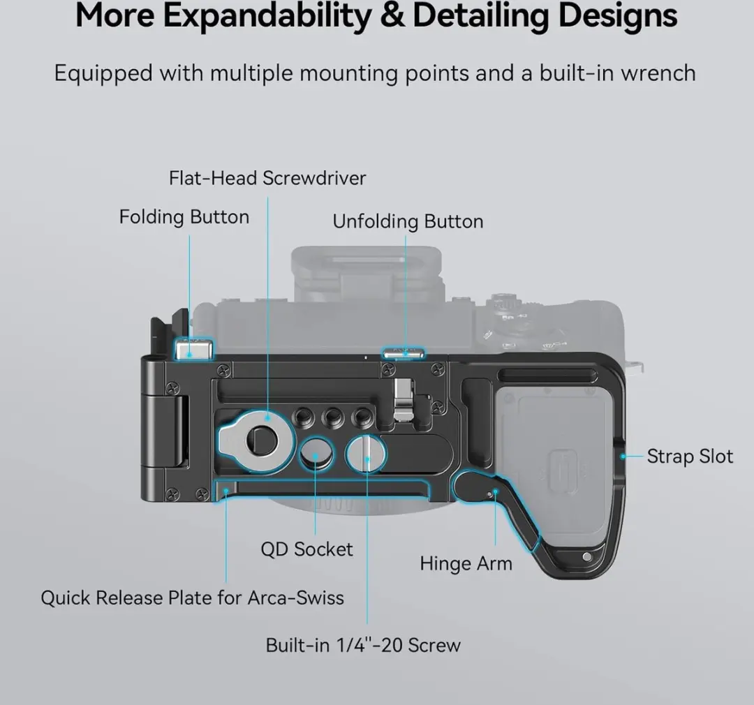 SmallRig 3984 Vouwbare L-Bracket - Sony A7R V/A7 IV/A7S - afbeelding 2 van 6