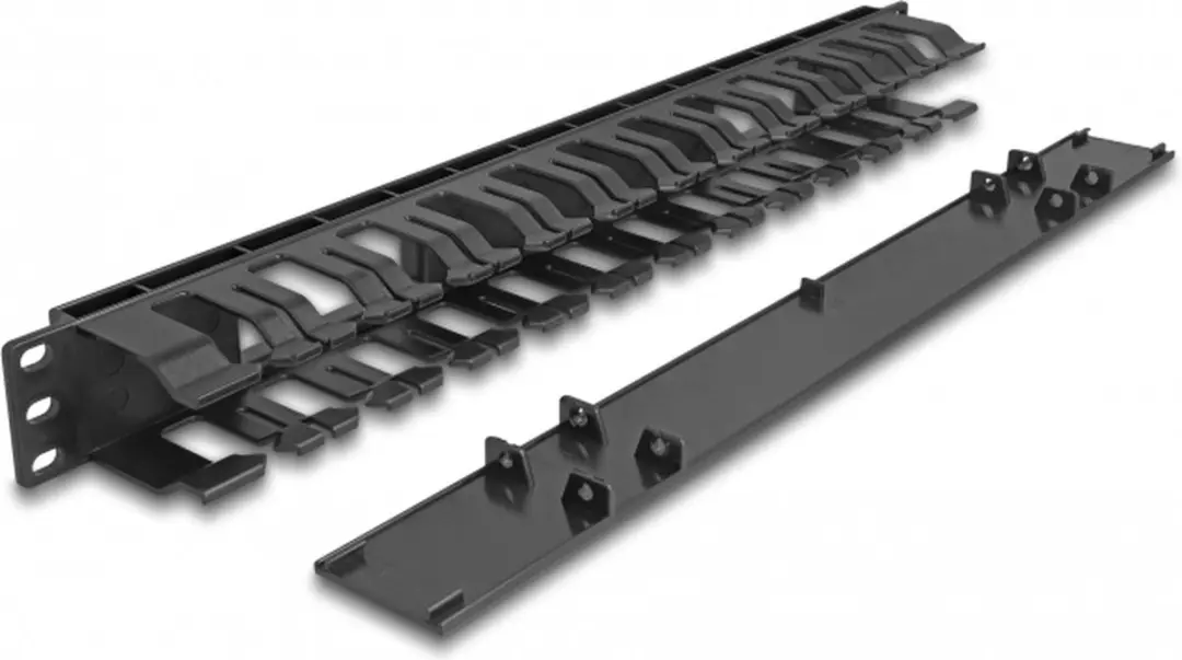 Delock 19" Kabelmanagement Routingpaneel 1U - 2 Openingen - Zwart - afbeelding 2 van 3