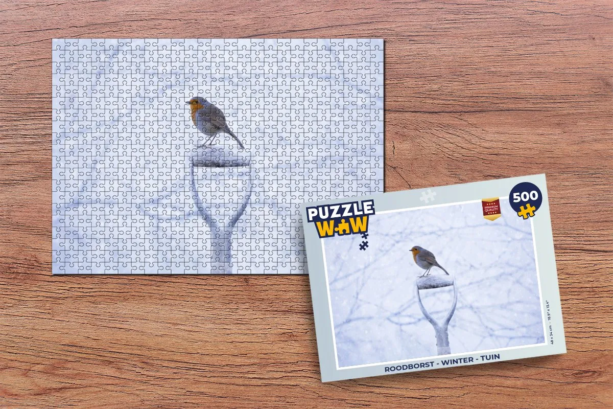 PuzzleWow Roodborst Winter Legpuzzel 500 Stuks - Multicolor