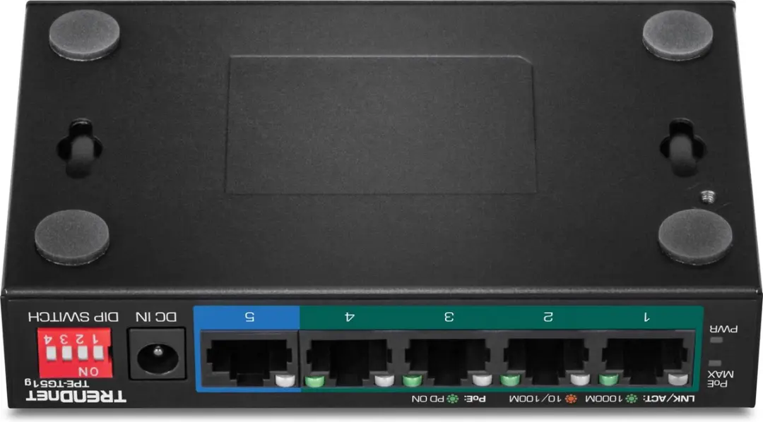 Trendnet TPE-TG51G PoE+ Switch 5 Poorten - 60W - Zwart - afbeelding 6 van 6