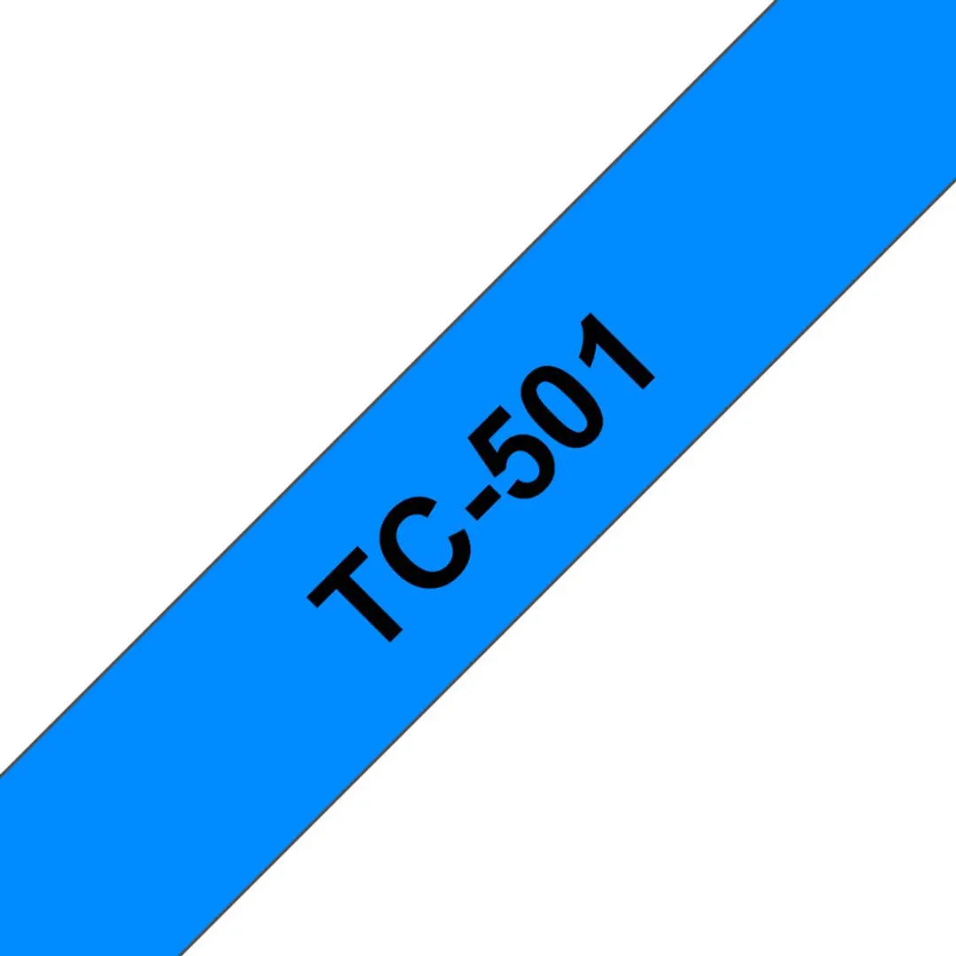 Brother TC-501 Transfertape 12mm - Zwart op blauw - afbeelding 2 van 3