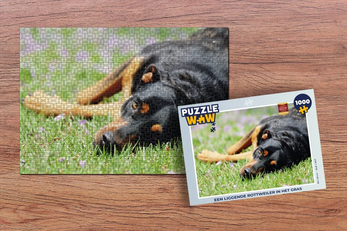 PuzzleWow Legpuzzel Rottweiler 1000 Stuks - Multicolor