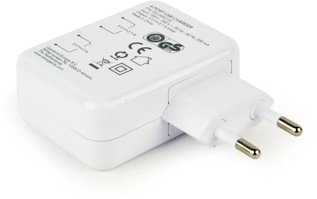 Gembird EG-U4AC-02 4-poorts USB-lader - 15W - Wit - afbeelding 6 van 6