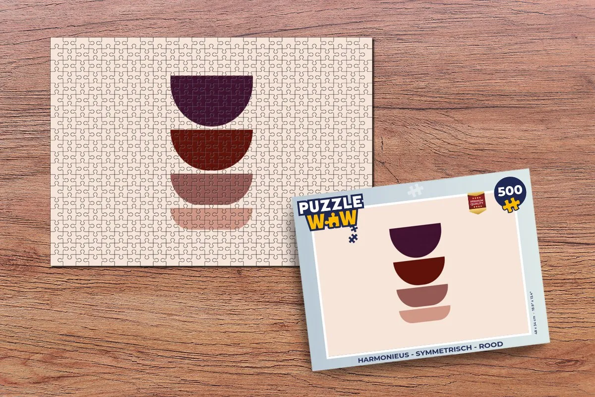 PuzzleWow Legpuzzel 500 Stuks - Harmonieus Symmetrisch Rood