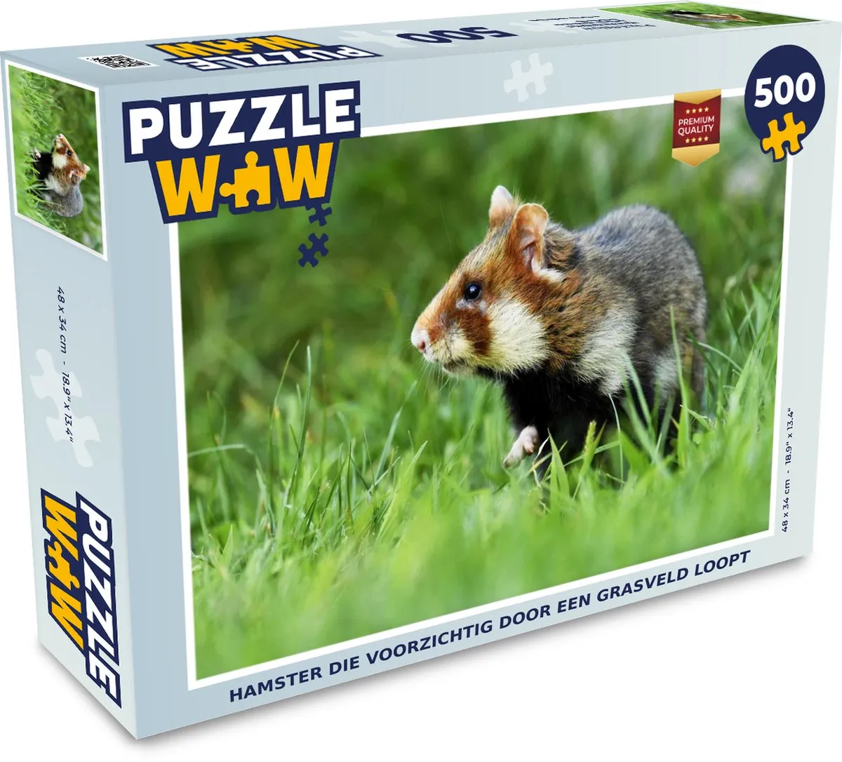 PuzzleWow Hamster Grasveld Legpuzzel 500 Stuks