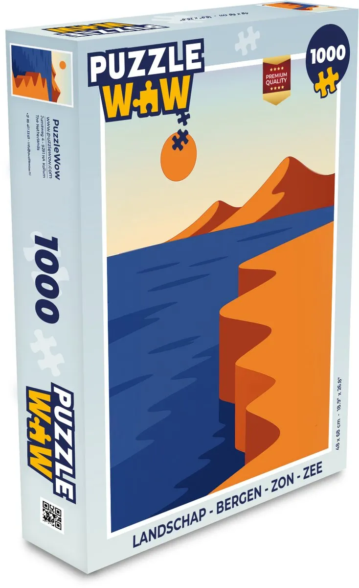 PuzzleWow Bergen Zee Zon Legpuzzel 1000 Stuks