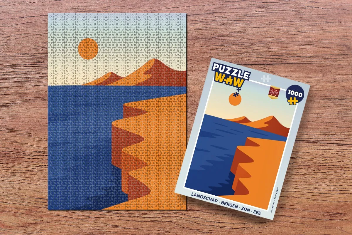 PuzzleWow Bergen Zee Zon Legpuzzel 1000 Stuks