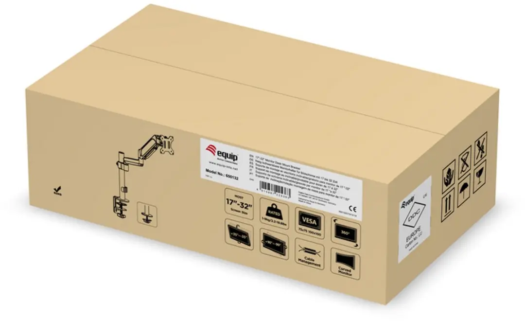 Equip 650132 Flat Panel Bureau Steun 32" - Zwart - afbeelding 2 van 6