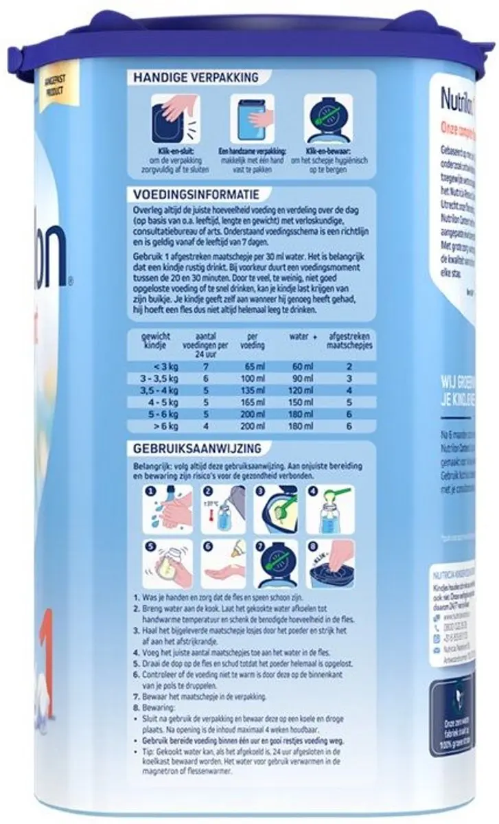 Nutrilon Content 1 Flesvoeding 800g - afbeelding 2 van 6