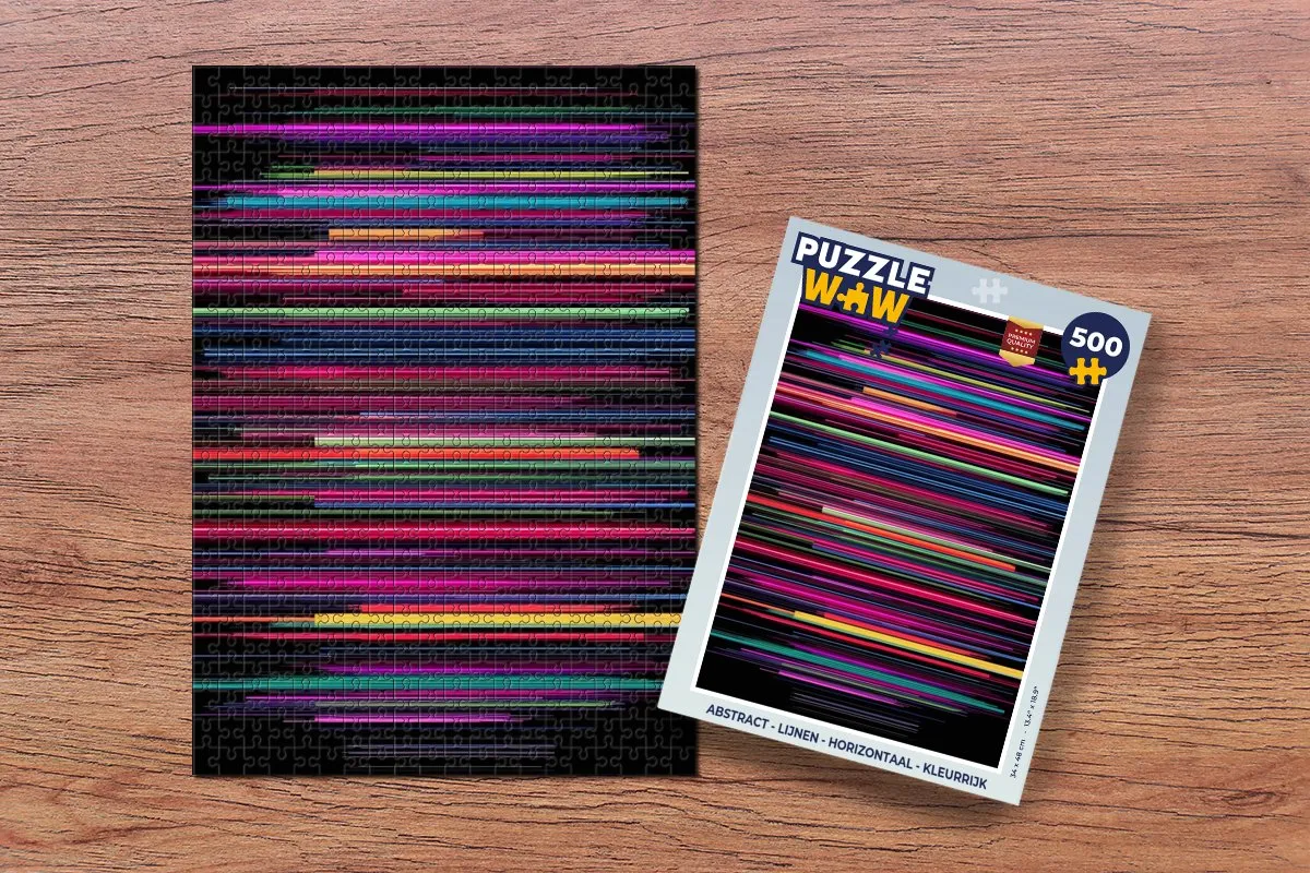 PuzzleWow Abstract Lijnen Legpuzzel 500 Stuks - Kleurrijk