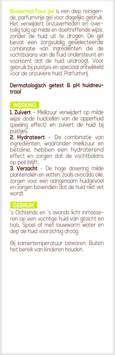Biodermal Face Gel 150ml - Vette & Gemengde Huid