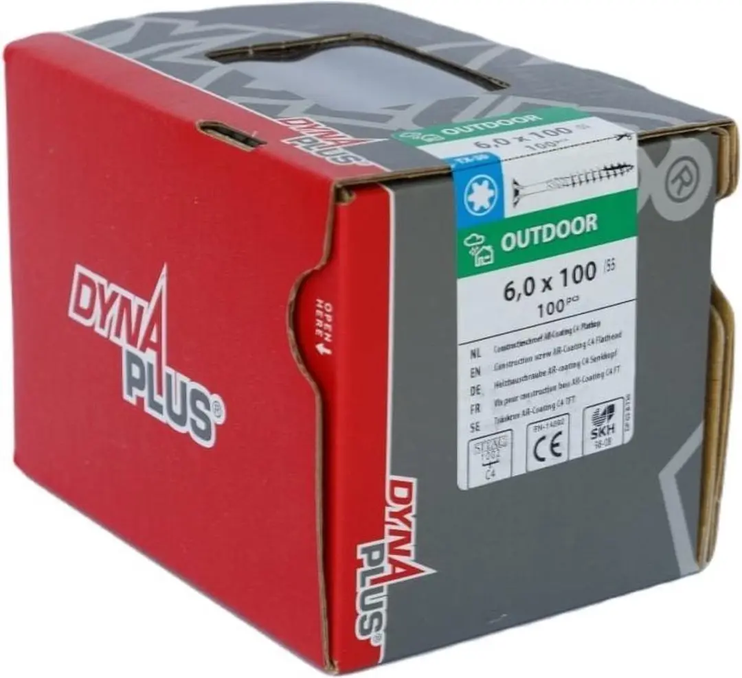 Dynaplus Unischroeven Torx 30 6x100mm - 100 Stuks - Grijs - afbeelding 6 van 6