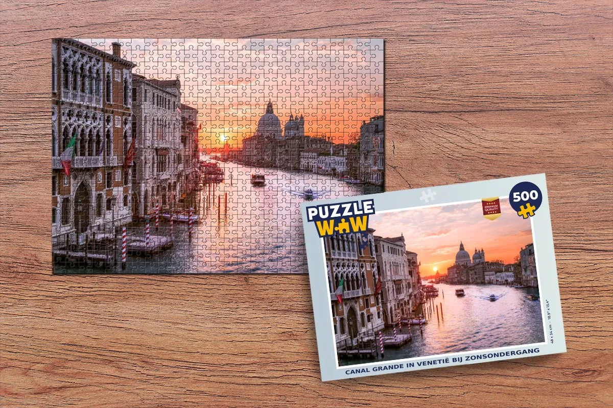 PuzzleWow Legpuzzel Venetië 500 Stuks - Multicolor