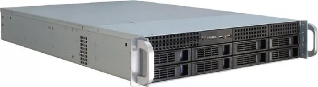 Inter-Tech IPC 2U-2408 Rek Zwart, Roestvrijstaal