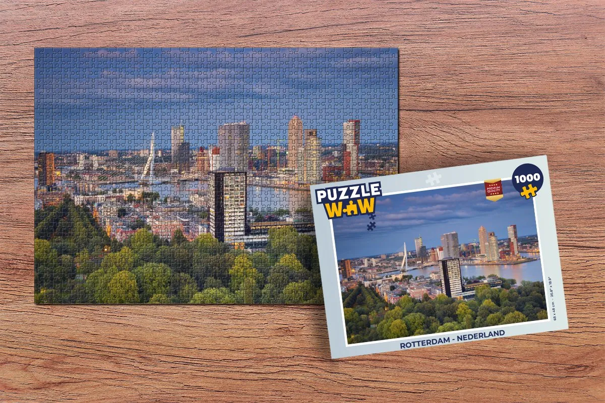PuzzleWow Rotterdam Legpuzzel 1000 Stuks - Multicolor