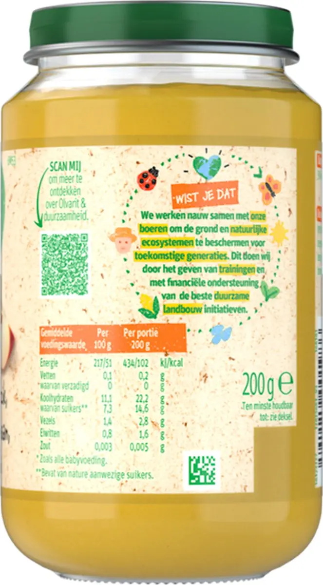 Olvarit Fruithapje Perzik Banaan Kiwi 200ml - afbeelding 5 van 6