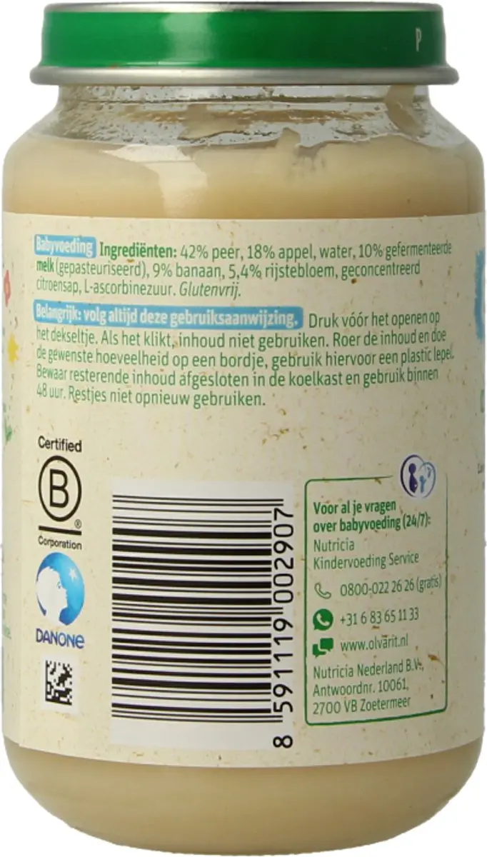 Olvarit Peer Appel Zuivel 8M+ 200g - afbeelding 3 van 6