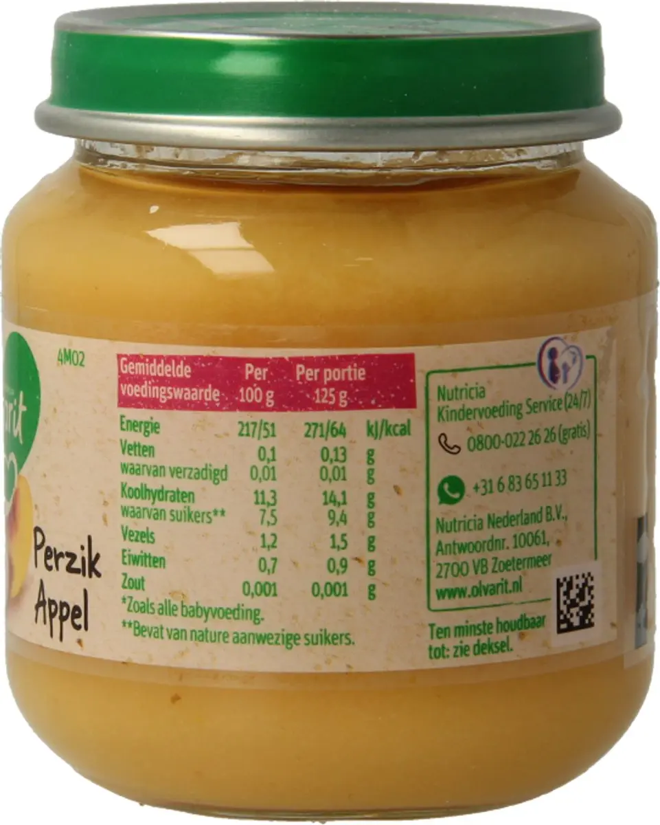Olvarit Fruithapje Perzik Appel 125g - afbeelding 3 van 6