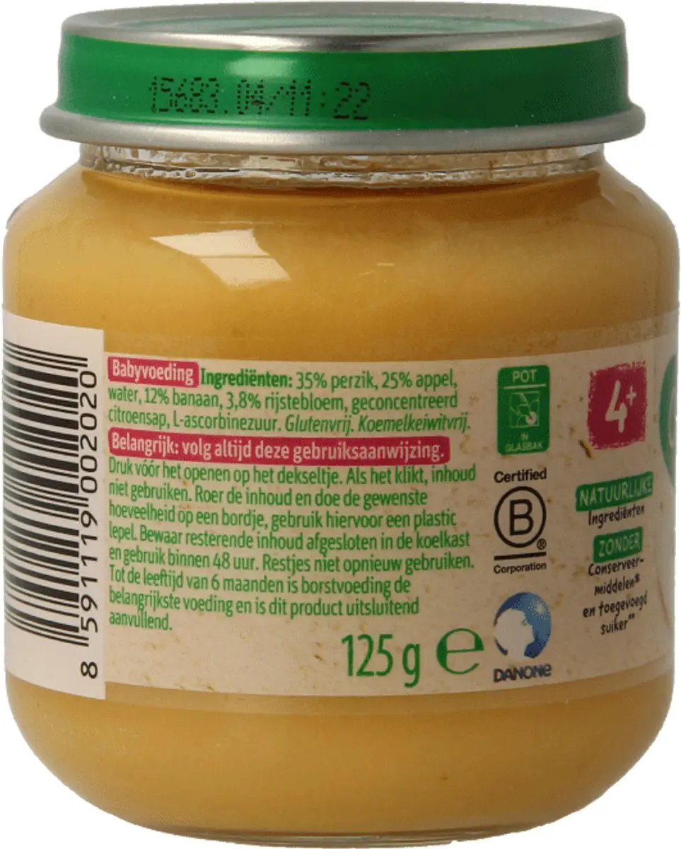 Olvarit Fruithapje Perzik Appel 125g - afbeelding 4 van 6