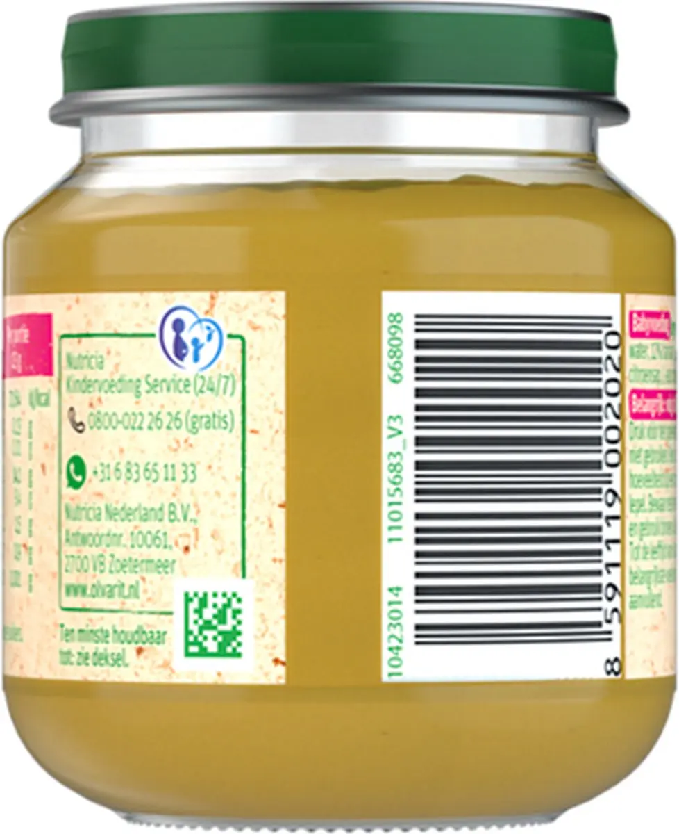 Olvarit Fruithapje Perzik Appel 125g - afbeelding 5 van 6