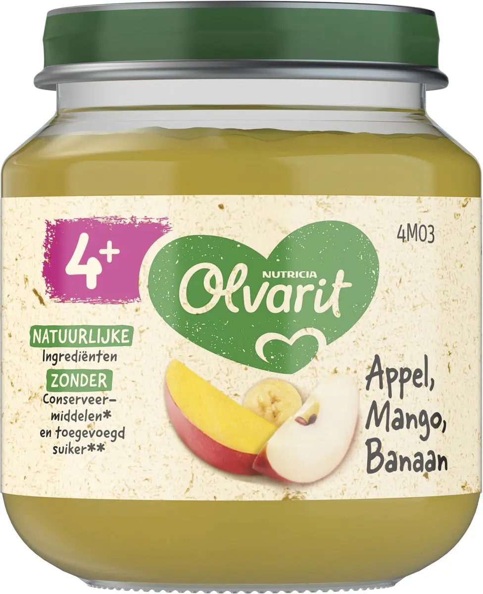 Olvarit Fruithapje Appel Mango Banaan 125ml