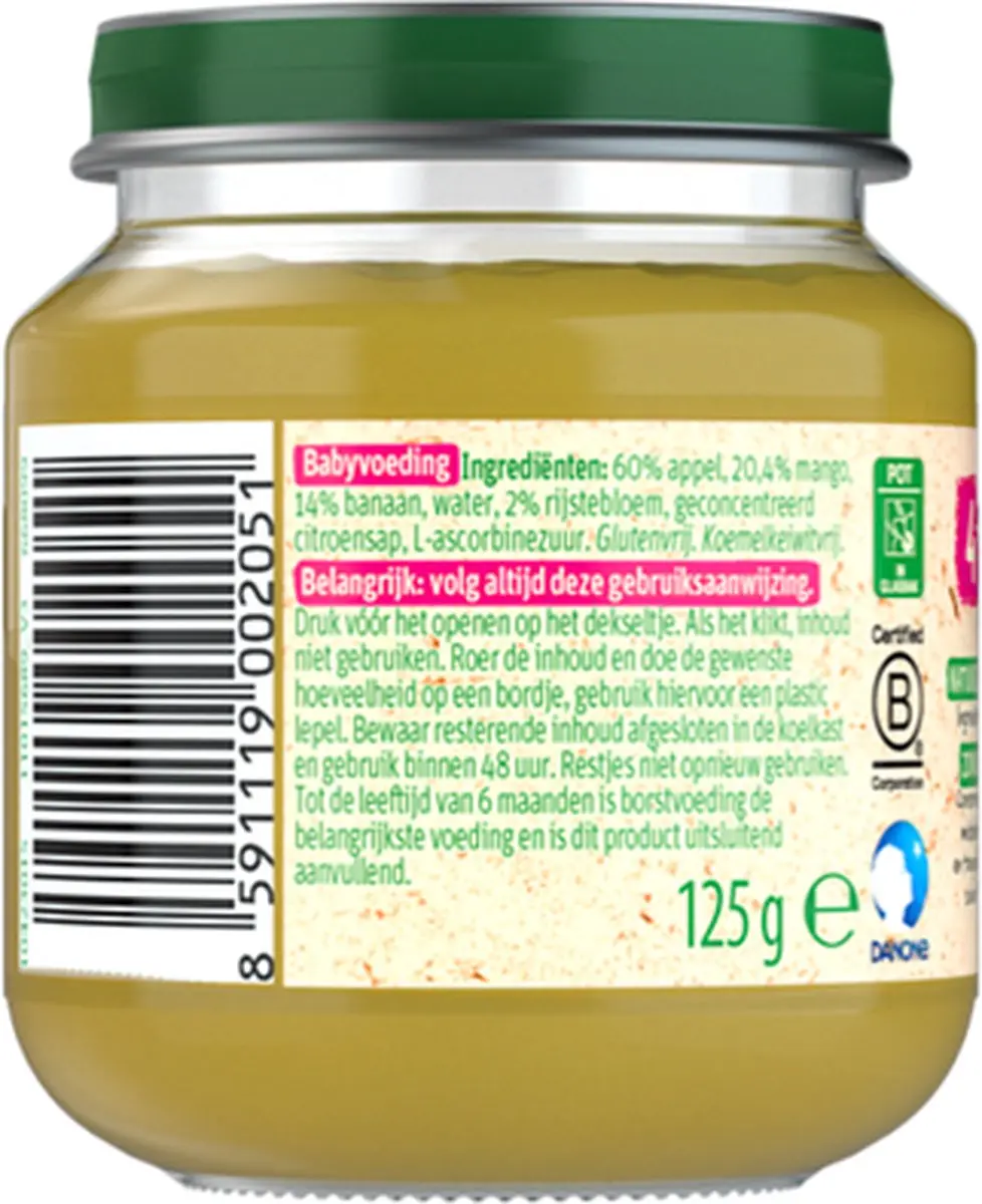 Olvarit Fruithapje Appel Mango Banaan 125ml - afbeelding 4 van 6