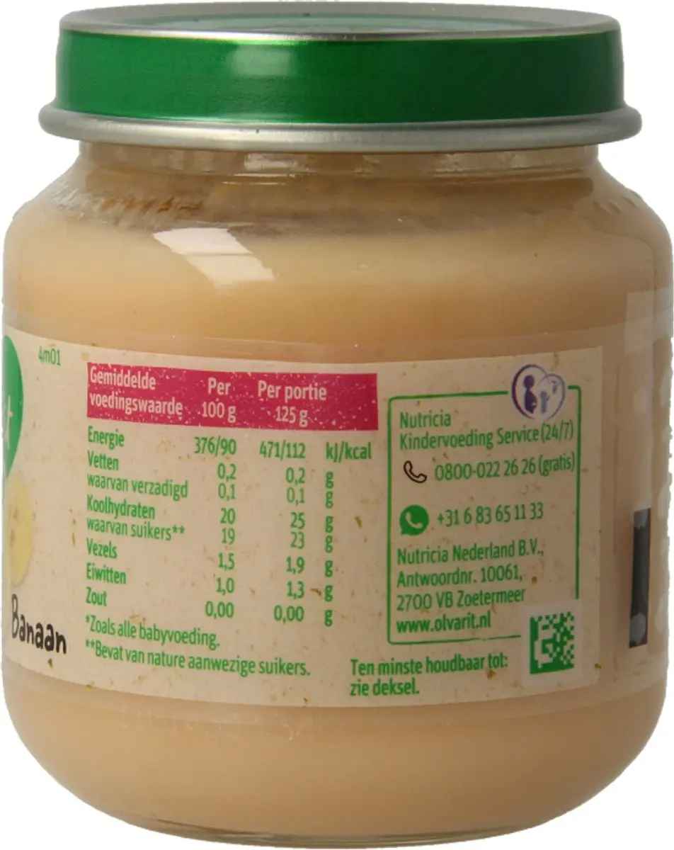 Olvarit Banaan Fruithapje 125g - afbeelding 5 van 6