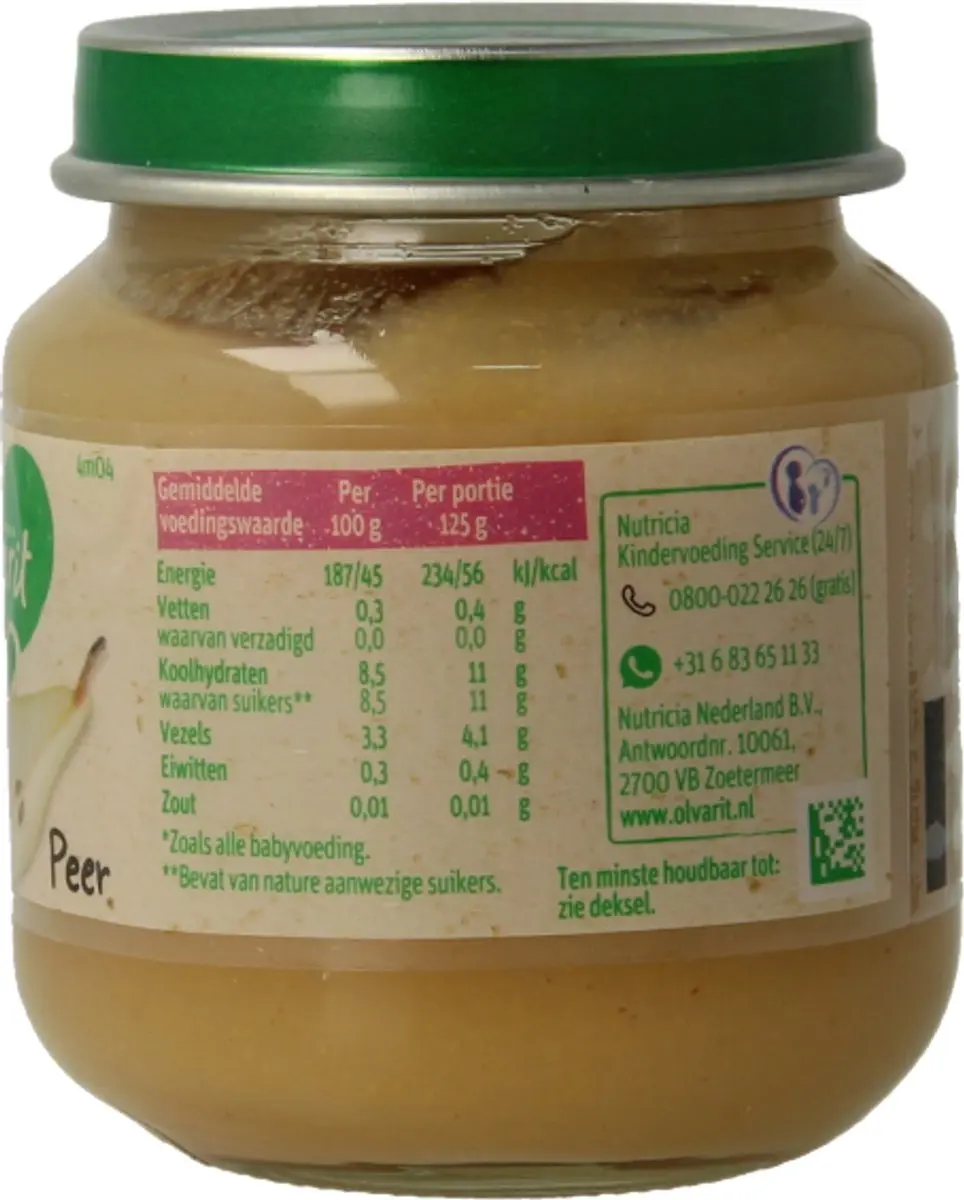 Olvarit 1e Fruithapje Peer - 125g - afbeelding 3 van 6