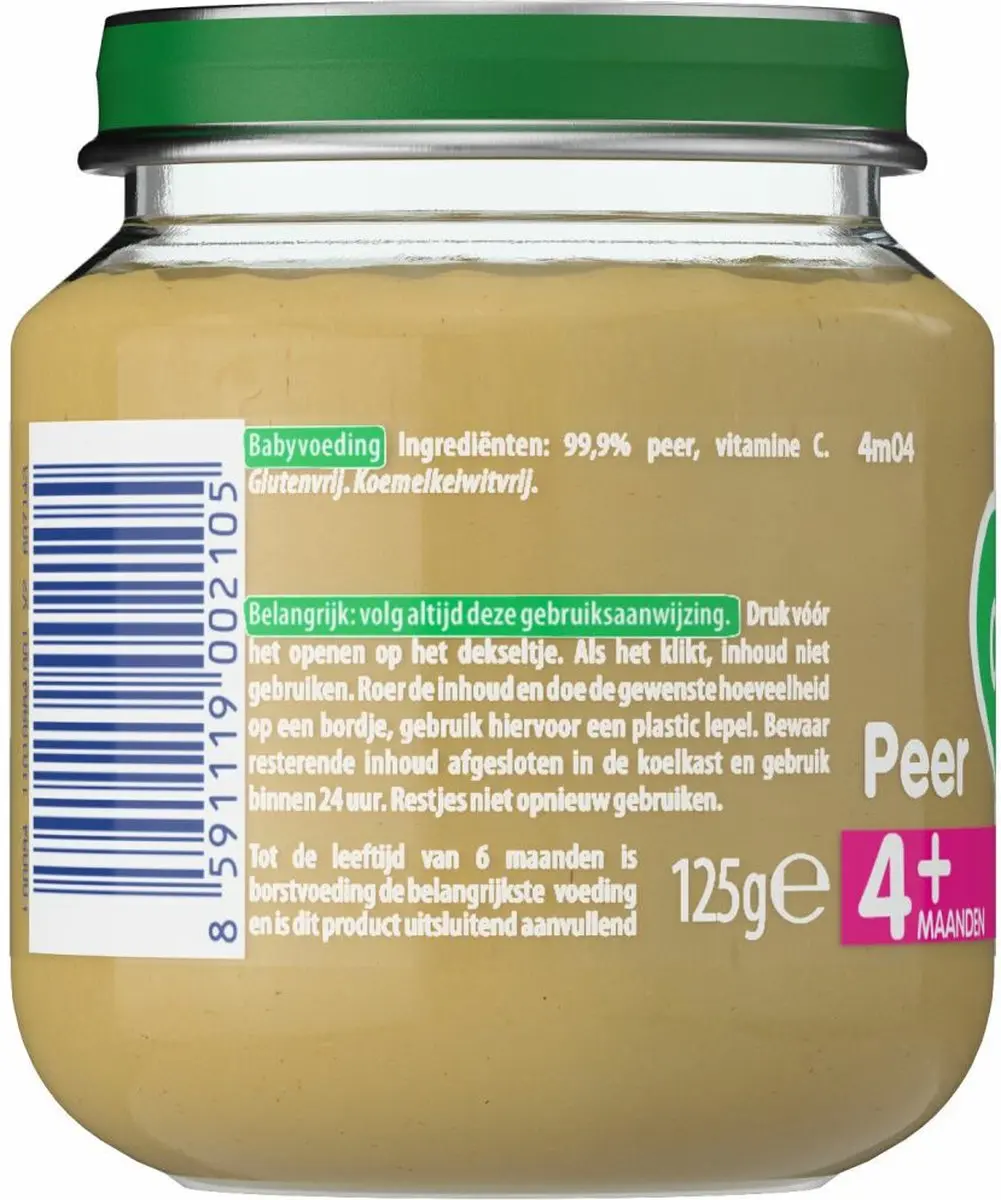 Olvarit 1e Fruithapje Peer - 125g - afbeelding 5 van 6