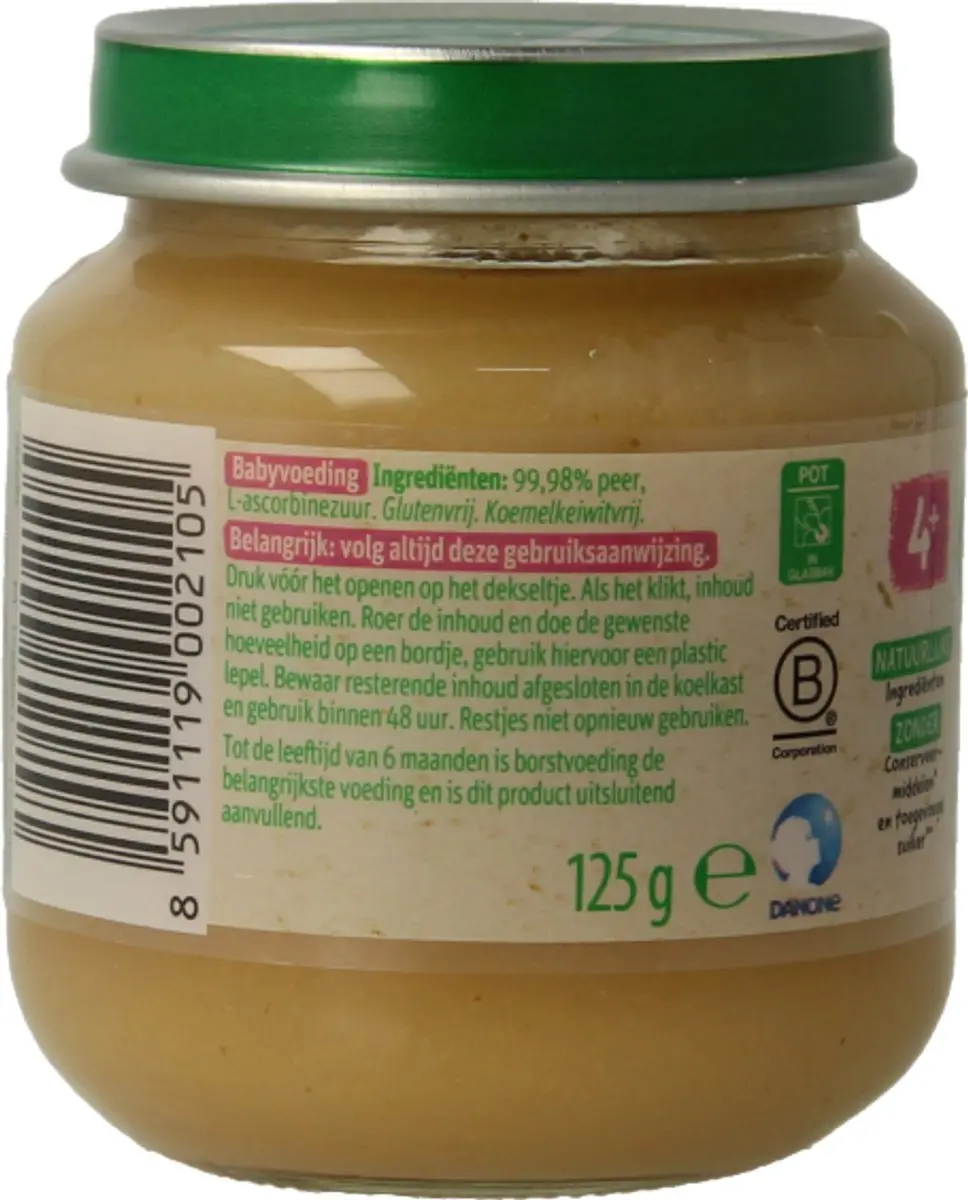 Olvarit 1e Fruithapje Peer - 125g - afbeelding 2 van 6