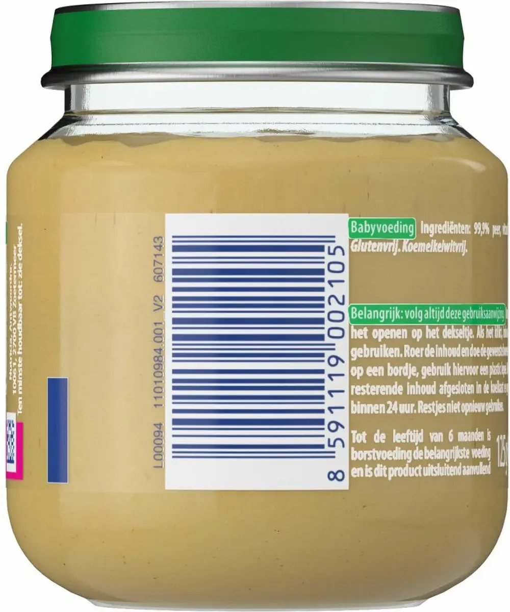 Olvarit 1e Fruithapje Peer - 125g - afbeelding 6 van 6