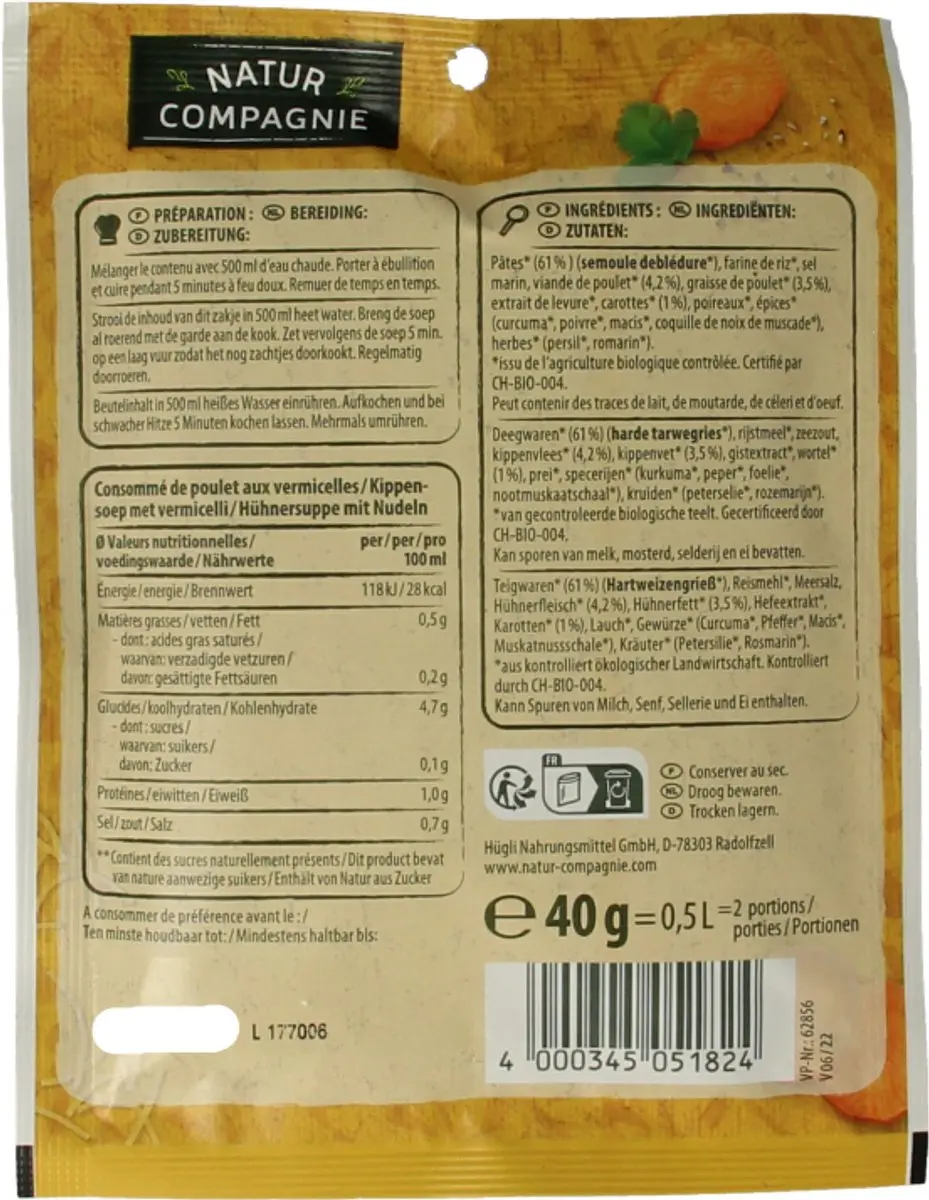 Natur Com Kippensoep met Vermicelli 80g - afbeelding 2 van 6