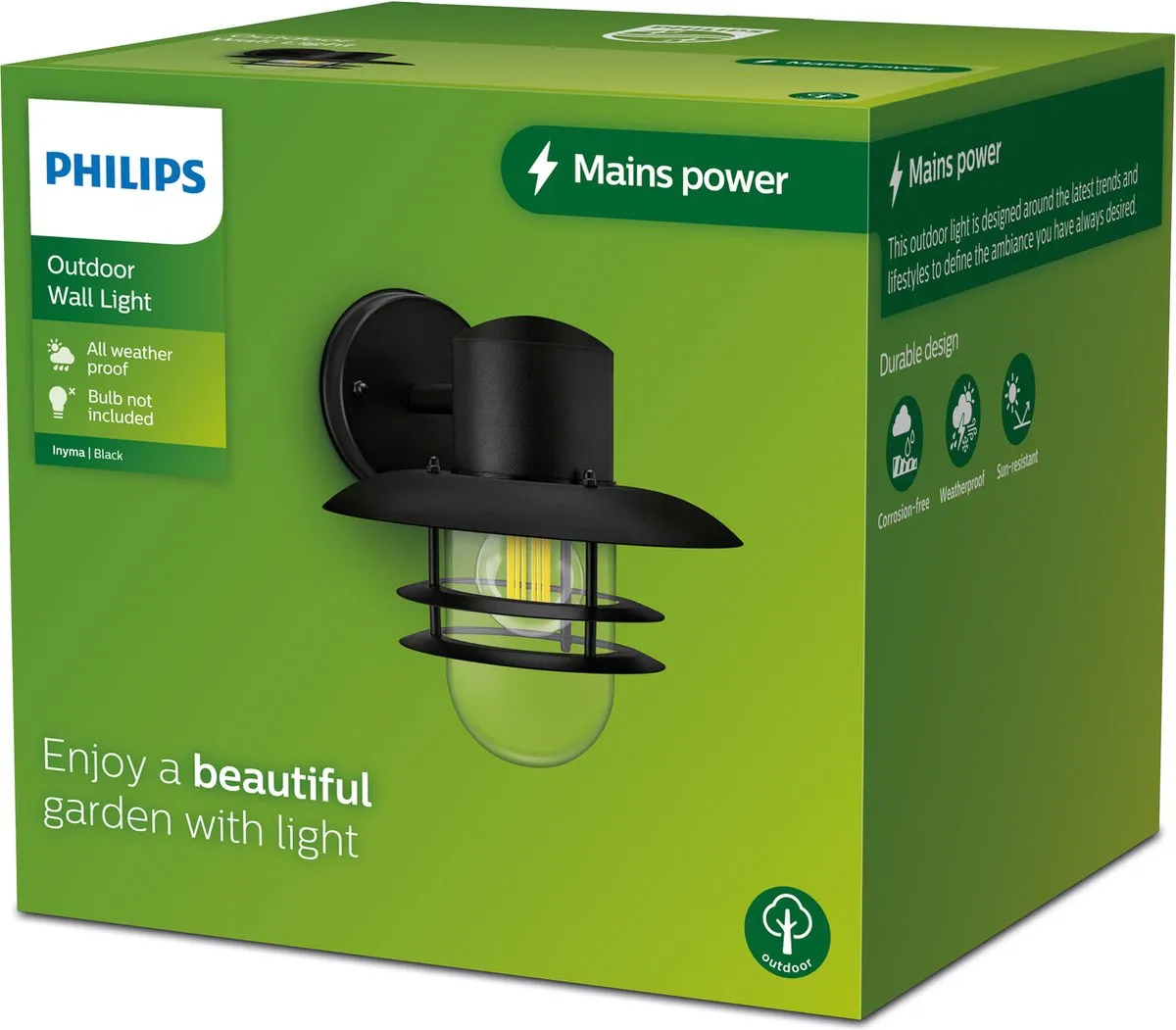 Philips Inyma Wandlamp E27 - Zwart
