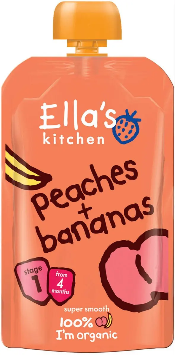 Ella’s Kitchen Biologisch Knijpfruit Perzik & Banaan 120ml